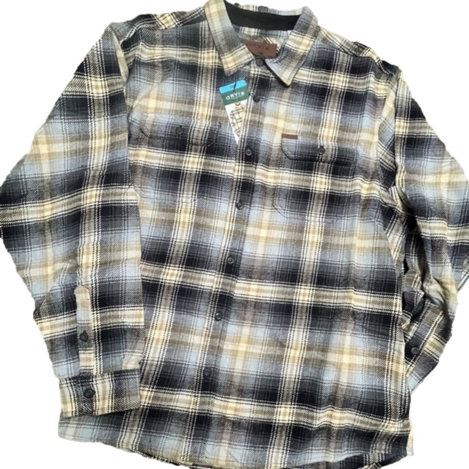 Orvis Men's Flannel Shirt Men’s Pockets Size 3xl Nwt